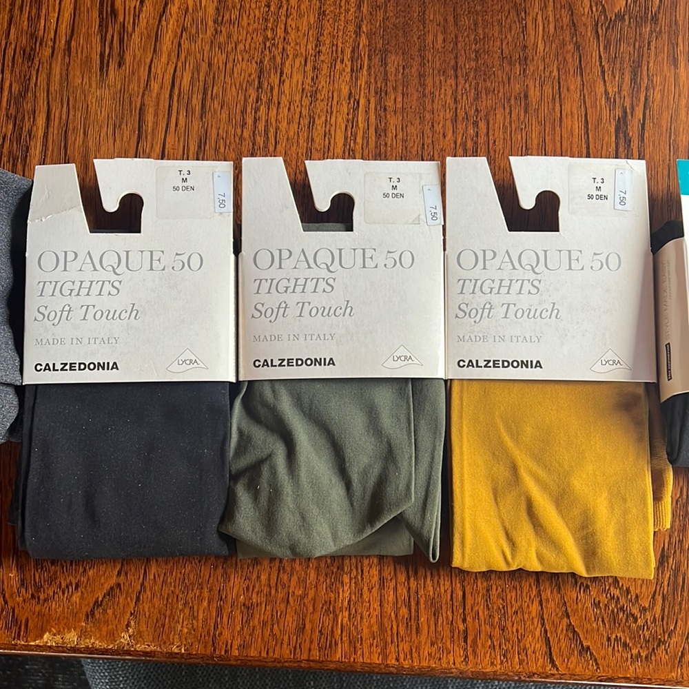 Calzedonia Opaque Tights, Size M, Lot of 7 Pairs, NWT